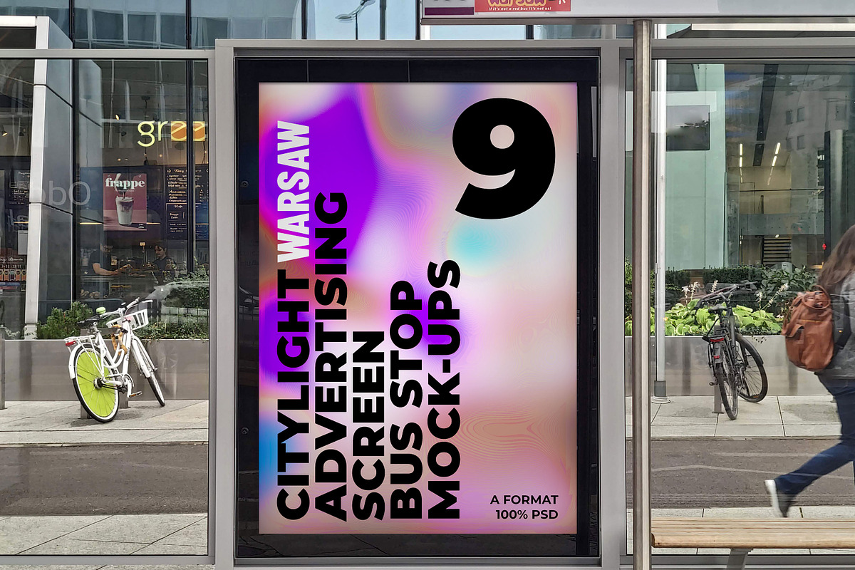 Warsaw Citylight Ad Bus Stop 13, an Advertising Mockup by Graphic Shelter (Photo 1 of 9)