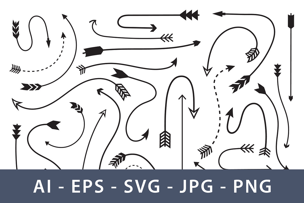 Collection of varied arrow designs, a Decorative Illustration by Saba Vector