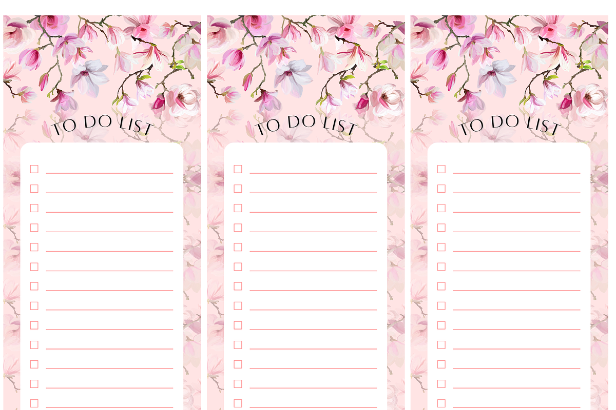 Pastel Floral To Do List - Printable, a Stationery Template by keetercollective (Photo 1 of 3)