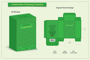 Perfume Box Design die cut template
