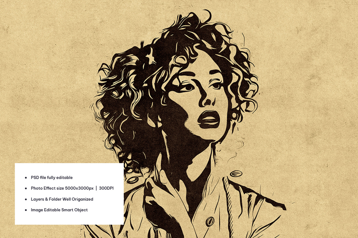 Woodcut Print Photo Effect, a Layer Style Add-On by iDoodle Studio (Photo 3 of 5)