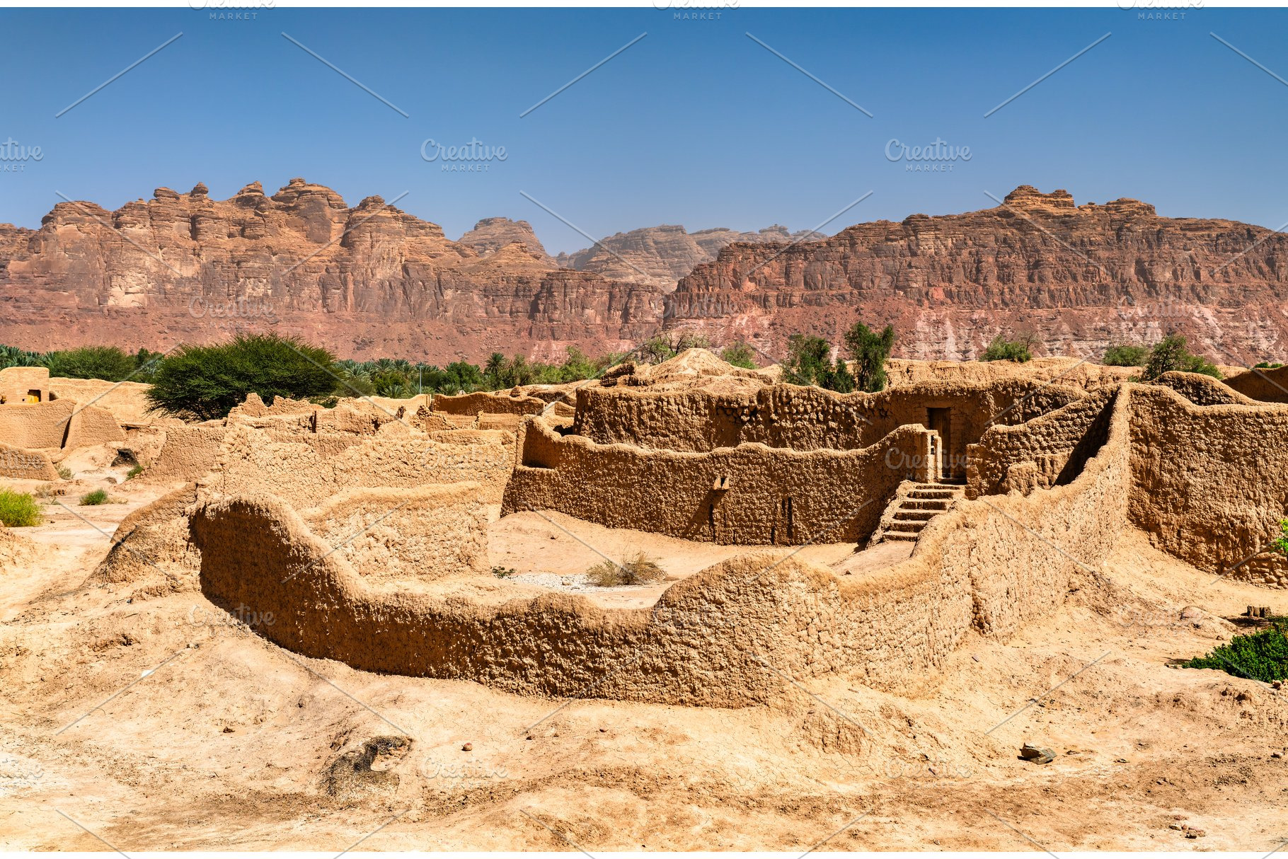 Historic mud brick ruins of AlUla Old Town in Saudi Arabia, an Architecture Photo by Leonid Andronov