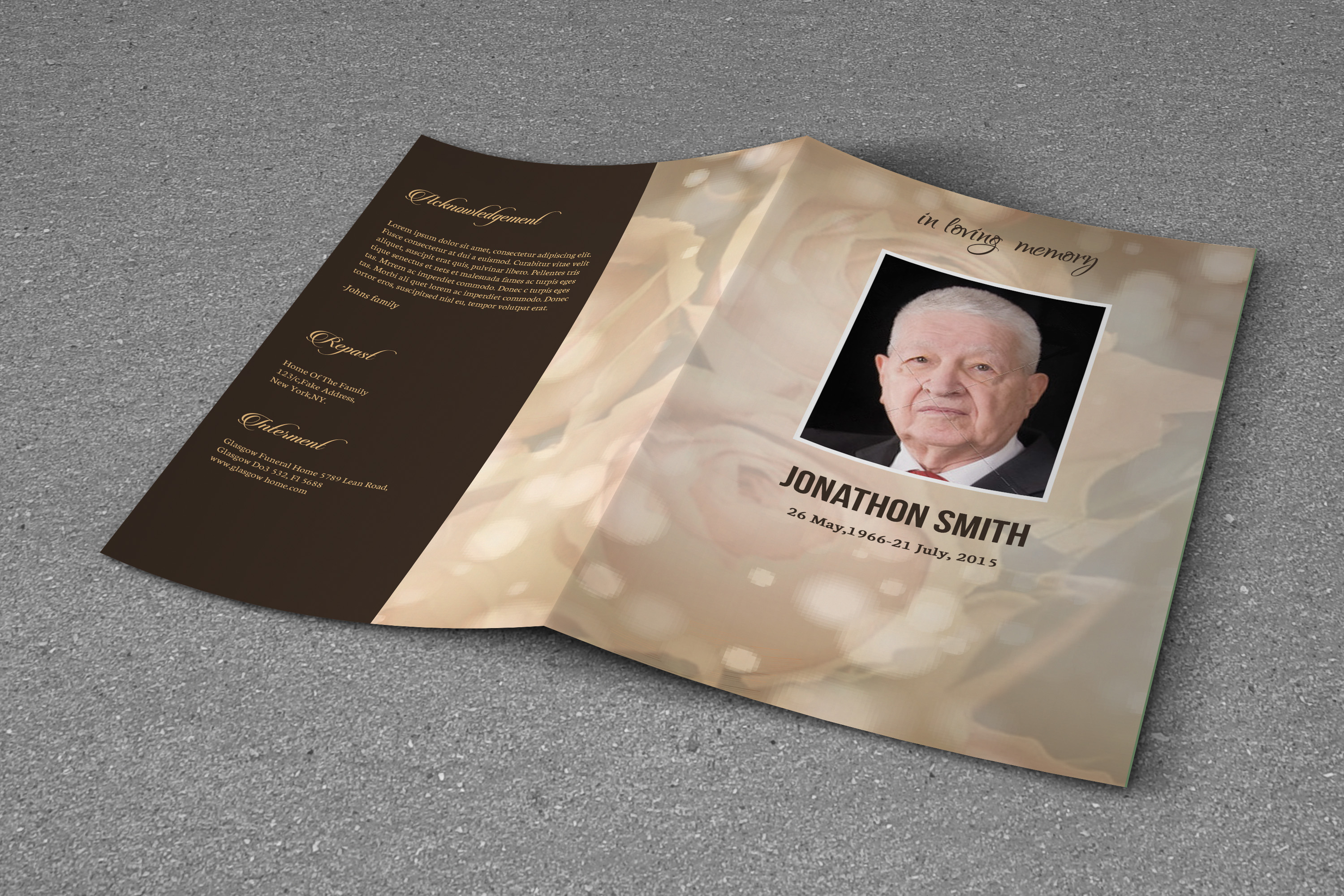 Funeral Program Template-T641, a Brochure Template by Template Shop