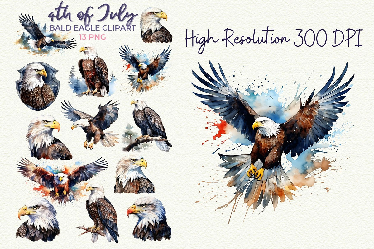 4th of July Clipart Bundle PNG, a Seasonal Illustration by Anna Design Studio (Photo 5 of 11)