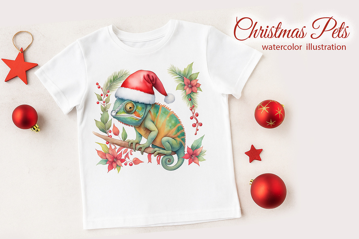 Watercolor set Christmas Pets, a Seasonal Illustration by L- design studio (Photo 7 of 7)