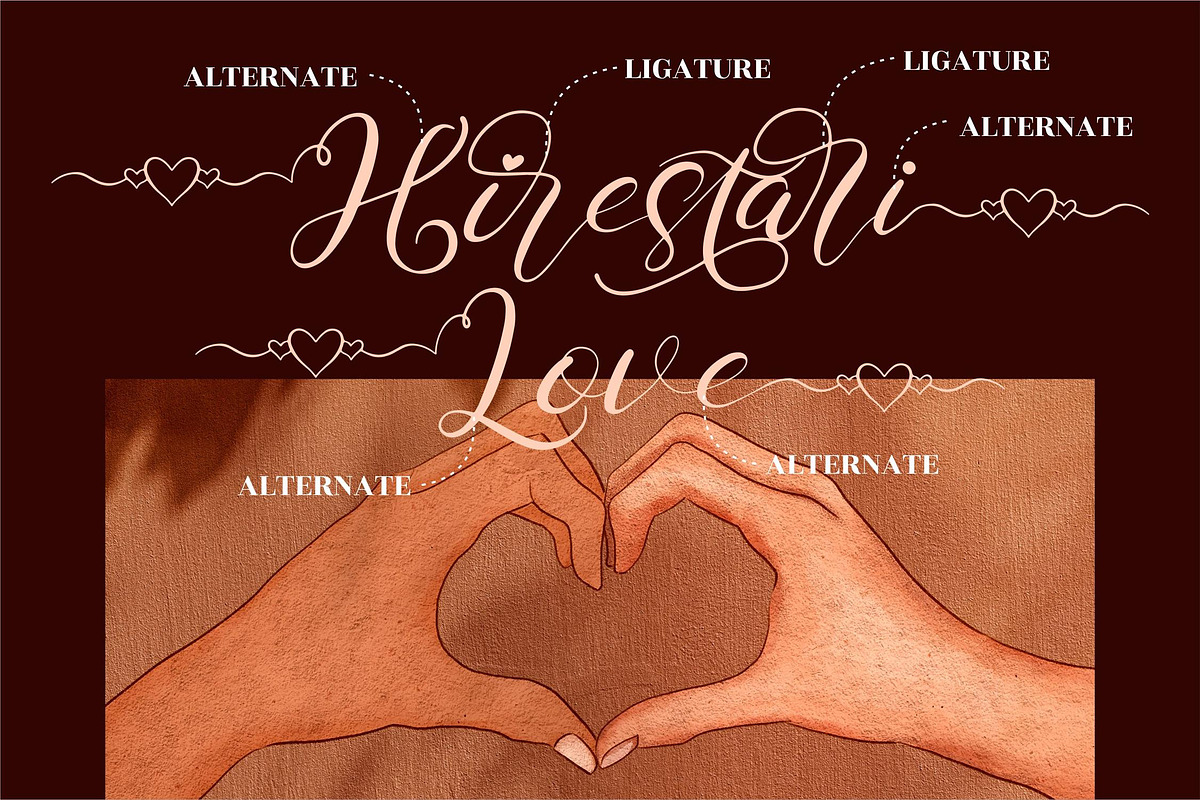 Hirestari Love Script LS, a Script Font by GranzCreative (Photo 11 of 15)