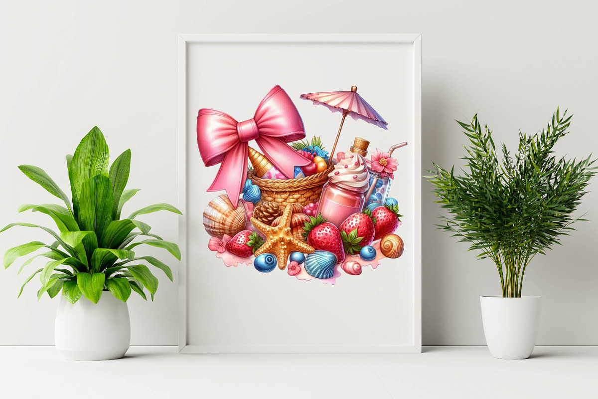 Watercolor Summer Bow Sublimation Cl, an Illustration by SVGArt (Photo 6 of 8)