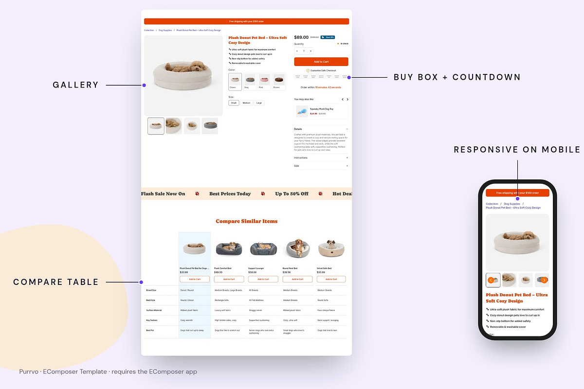 Purrvo - Shopify EComposer Template, a Shopify Template by Boost Convert (Photo 2 of 11)