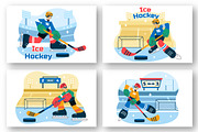 10 Ice Hockey Player Illustration, a Sport Illustration by denayunebgt (Thumbnail 3 of 4)