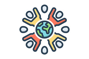 Global community color icon, a Duotone Icon by Creative priyanka