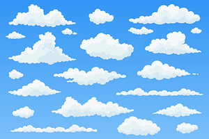 Vector clouds. Cartoon cloud set., an Object Graphic by Cheremuha