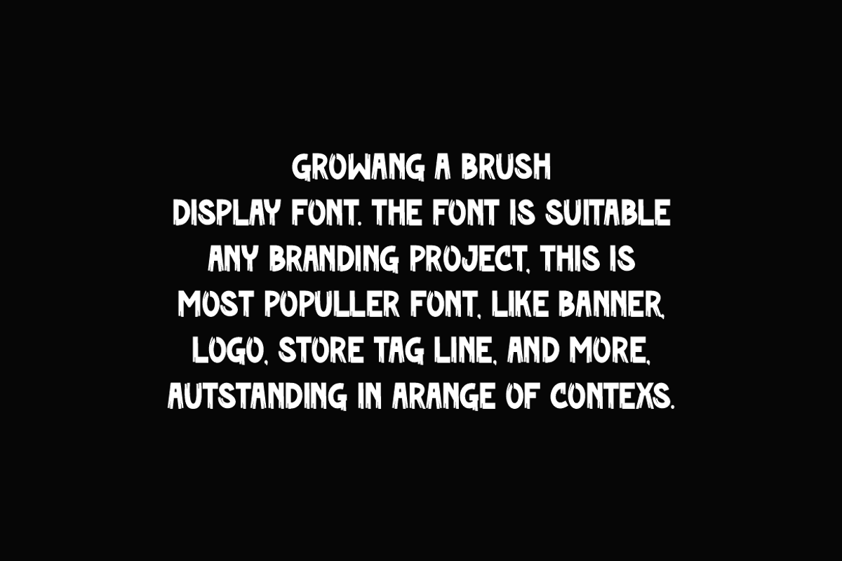 Growang - Brush Font, a Sans Serif Font by Iqsiart Studio (Photo 2 of 6)