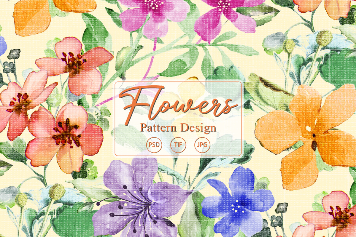 Colorful Watercolor Floral Seamless, a Pattern Graphic by Gullenda (Photo 1 of 6)