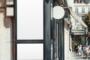 Blank Storefront Sign Mockup, a Business Photo by SkyNext