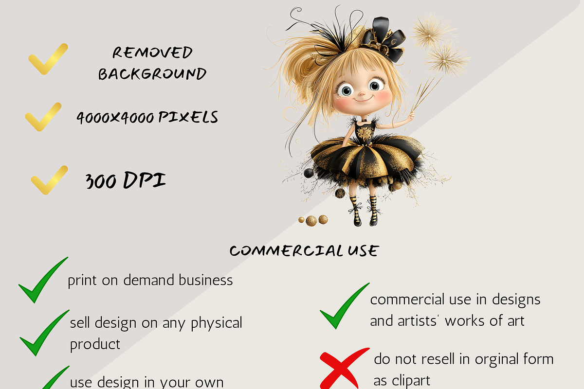 CRAZY NEW YEAR KIDS CLIPART PACK, a Person Illustration by Daring Digies (Photo 5 of 7)