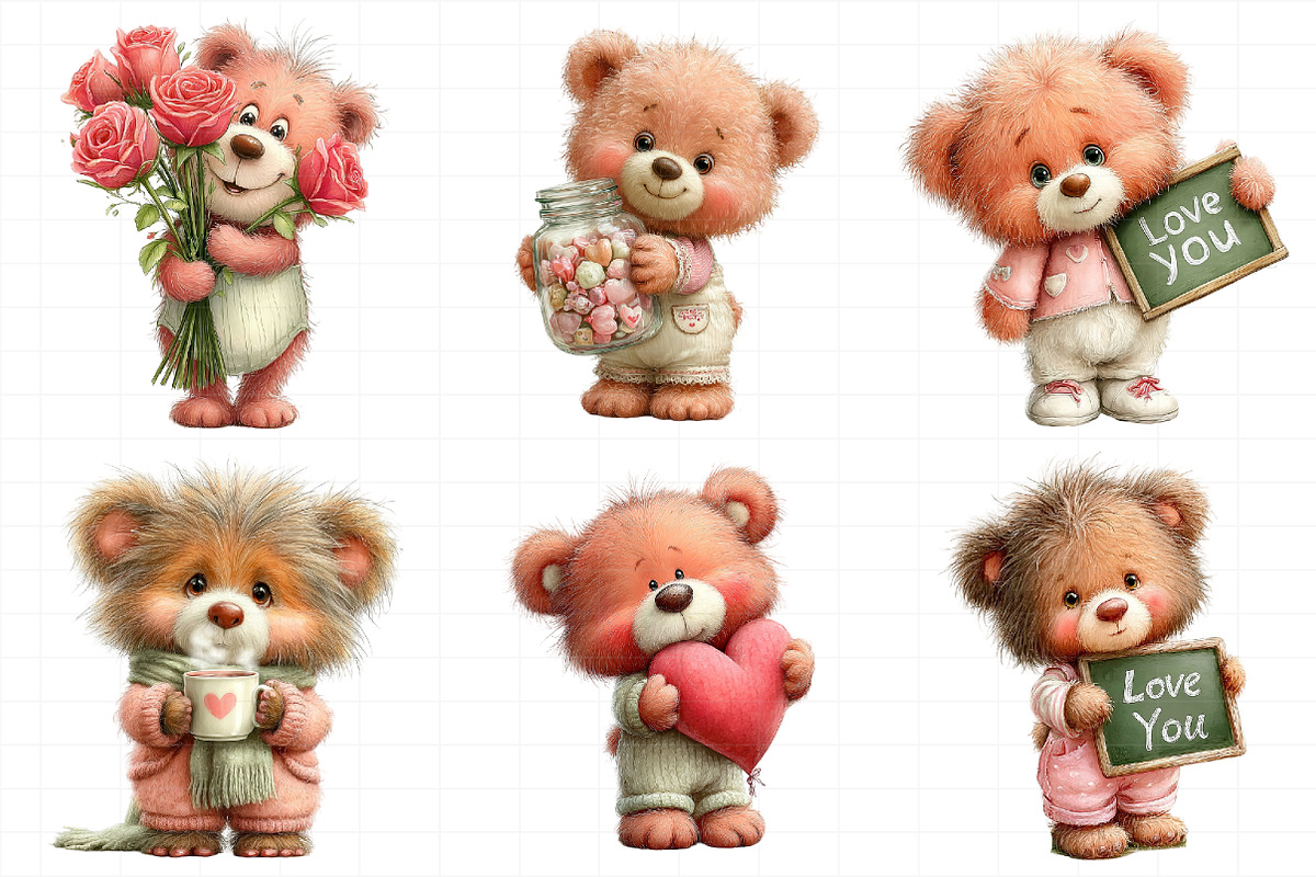 Valentines Teddy Bear Clipart, an Illustration by Daily.Designs (Photo 4 of 5)