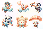 Airplane watercolor clipart Cute, an Illustration by CreationArt (Thumbnail 2 of 9)