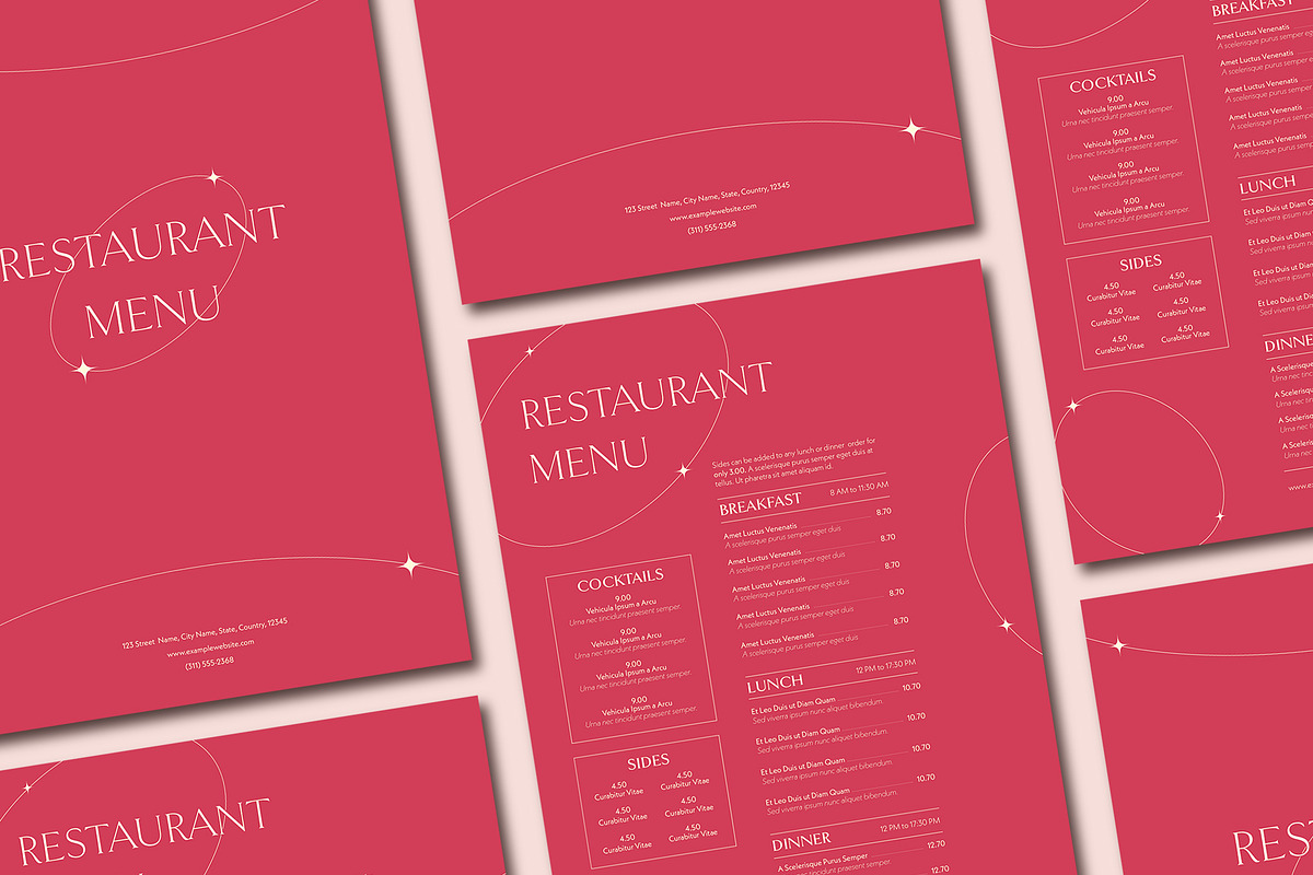 Red Minimal Restaurant Menu
