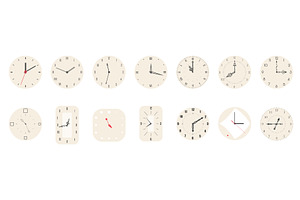 Clock face set, old classic analog, an Object Illustration by Lemberg Vector