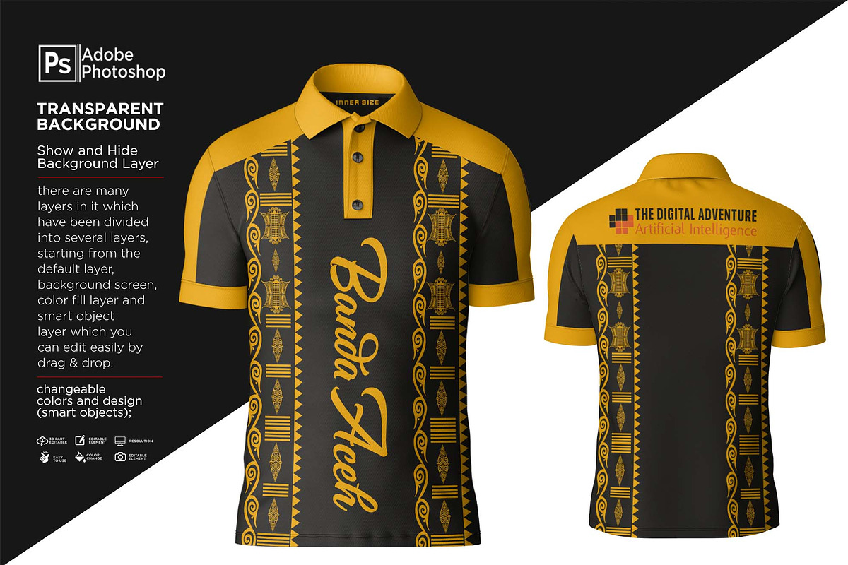 Polo T-Shirt Short Arm Mockup, a Shirt Mockup by Nanggroe Scripting (Photo 3 of 9)