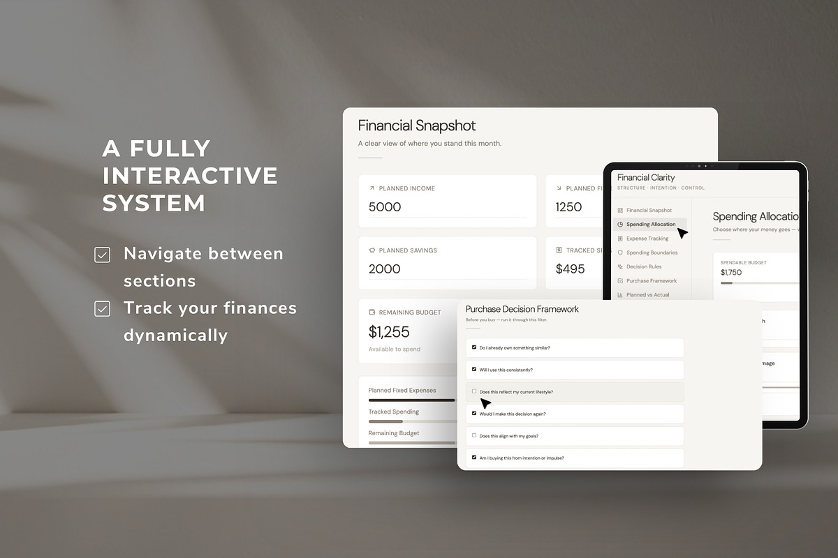 Financial Interactive Planner Canva, an App Template by Studio Suvelle (Photo 4 of 10)