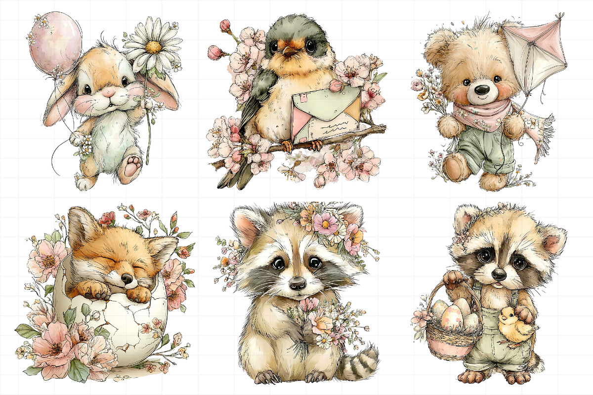 Whimsical Spring Animal Clipart, an Illustration by Daily.Designs (Photo 7 of 8)