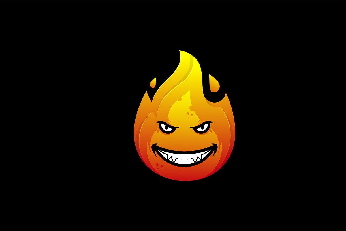 Evil fireball or burning flame, a Branding & Logo Template by OmerStudio