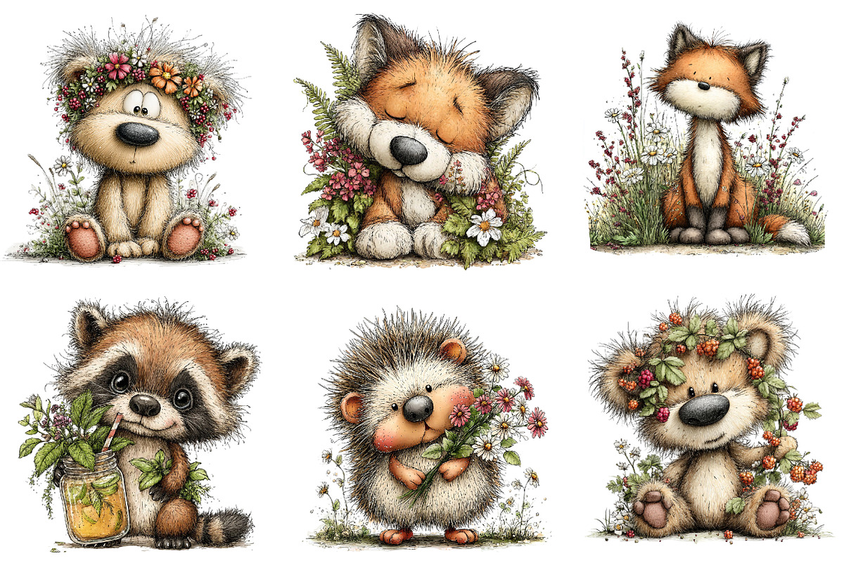 Whimsical Summer Woodland Animals, an Illustration by Dream Creation (Photo 3 of 8)