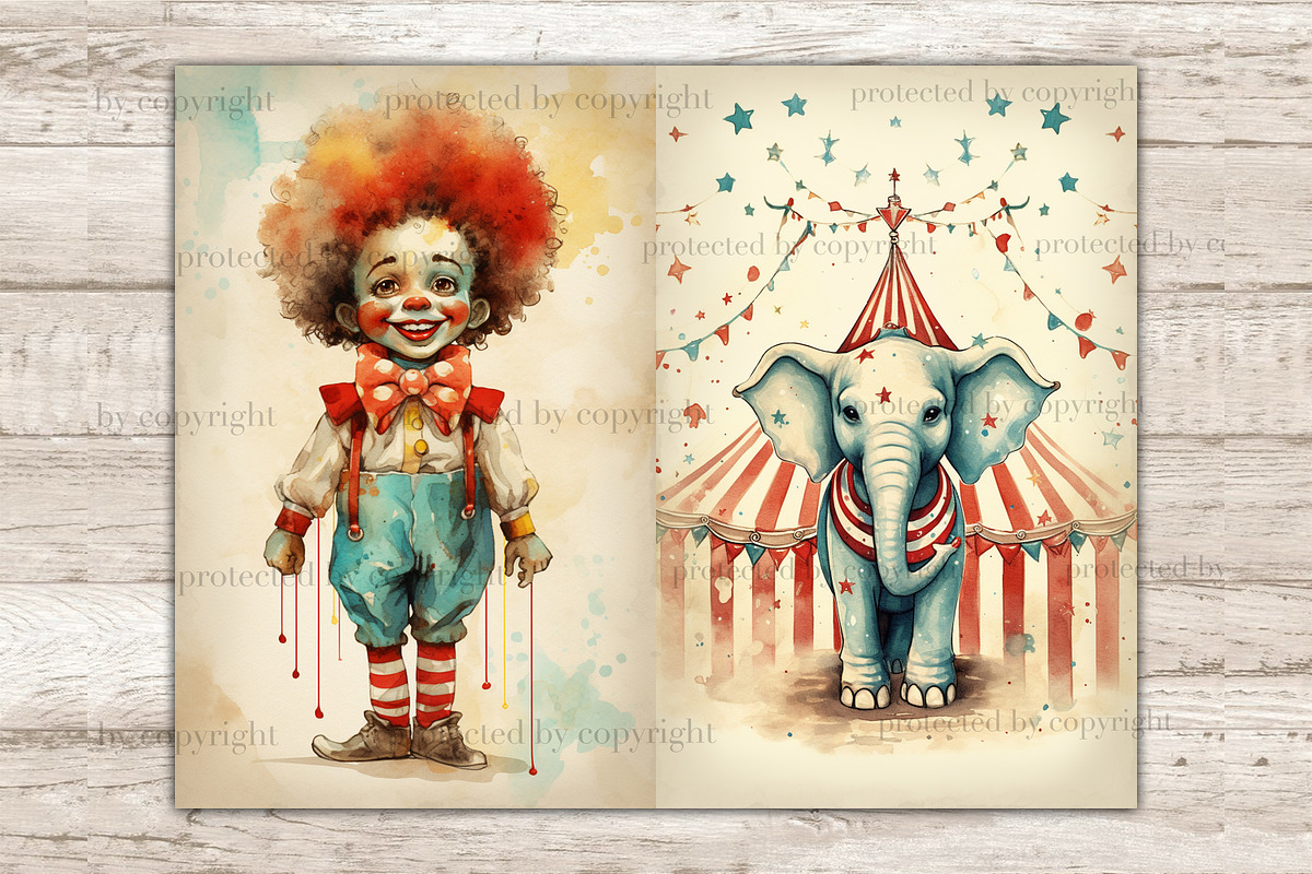 Circus Junk Journal Paper | Carnival, a Person Illustration by GlamArtZhanna (Photo 8 of 10)