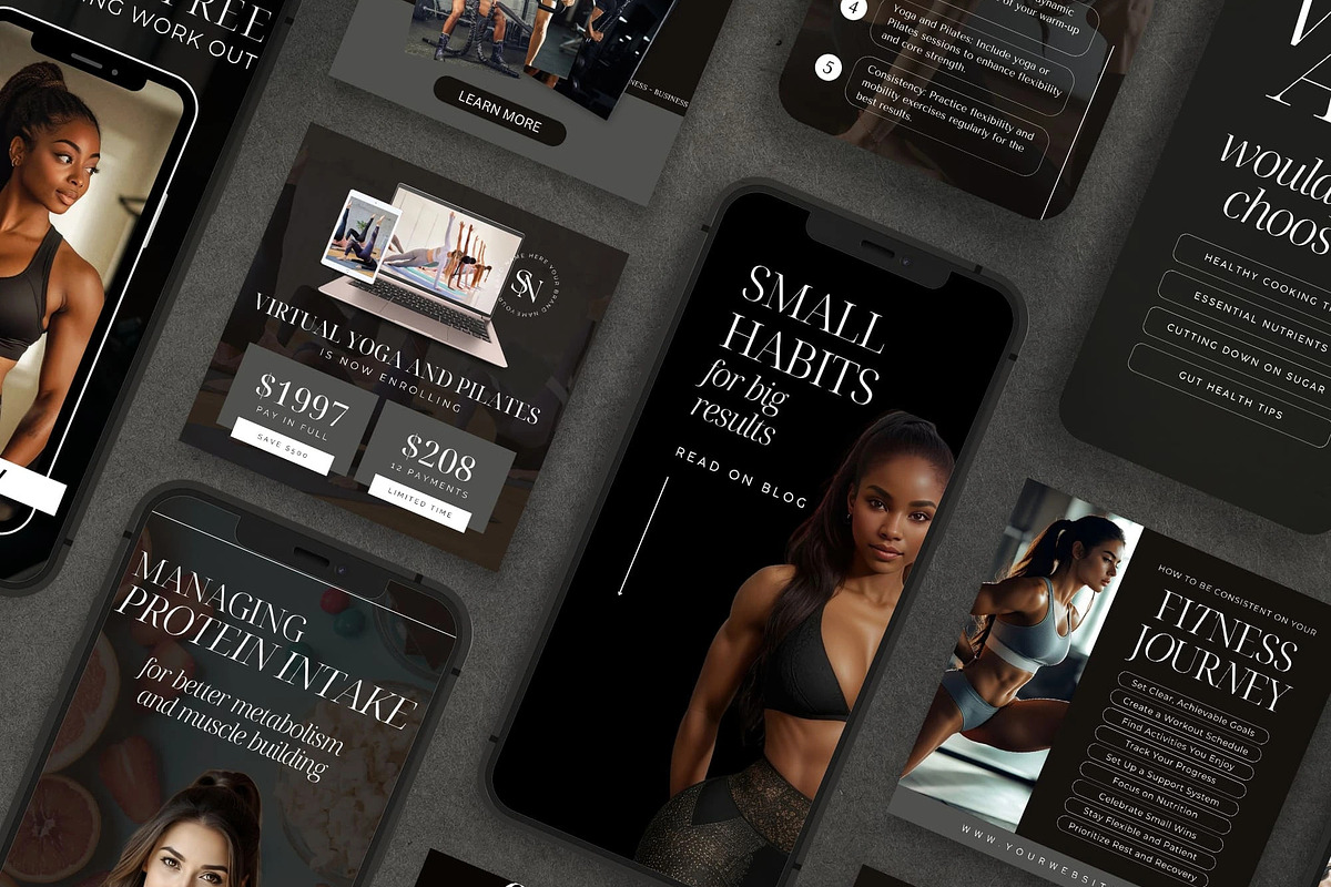 Fitness Coach Instagram Template, a Social Media Template by SwitzerShop (Photo 2 of 8)