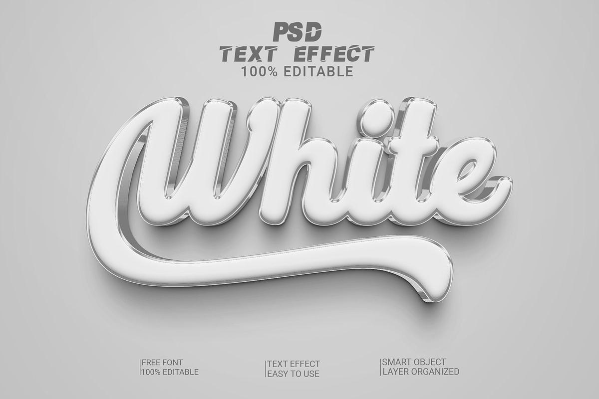 3d White Text Style Effect, a Layer Style Add-On by Md Imamul