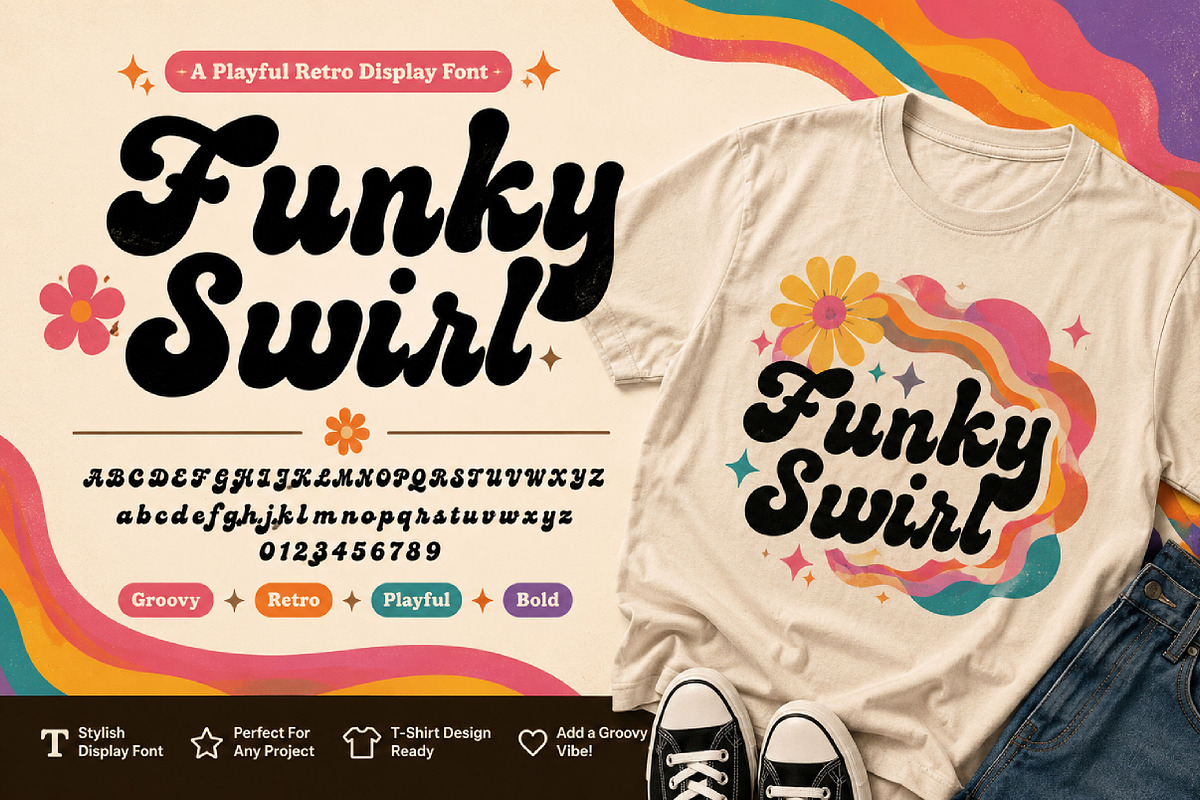 Funky Swirl, a Script Font by Wow Magic (Photo 5 of 5)