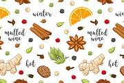 Pattern with mulled wine spices, a Pattern Graphic by Primula`s shop (Thumbnail 2 of 3)