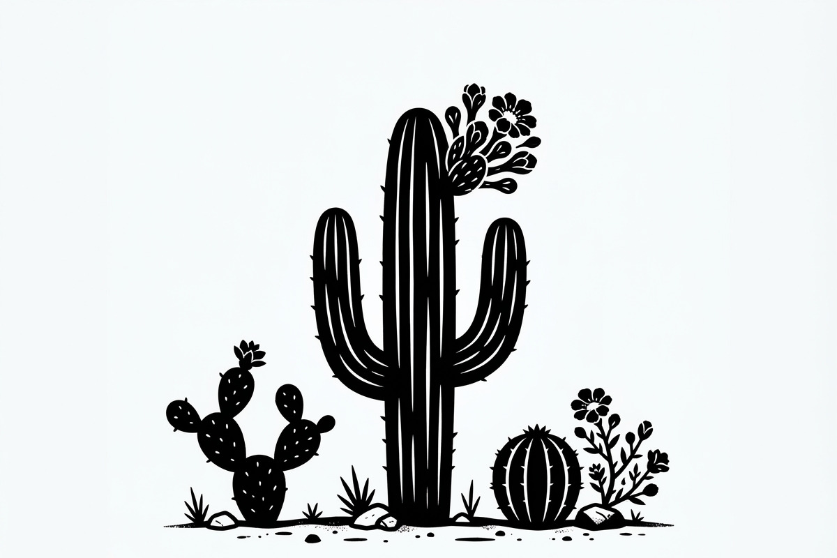 60 Desert Cactus Floral Silhouette, a Seasonal Illustration by Amazin_art (Photo 34 of 35)