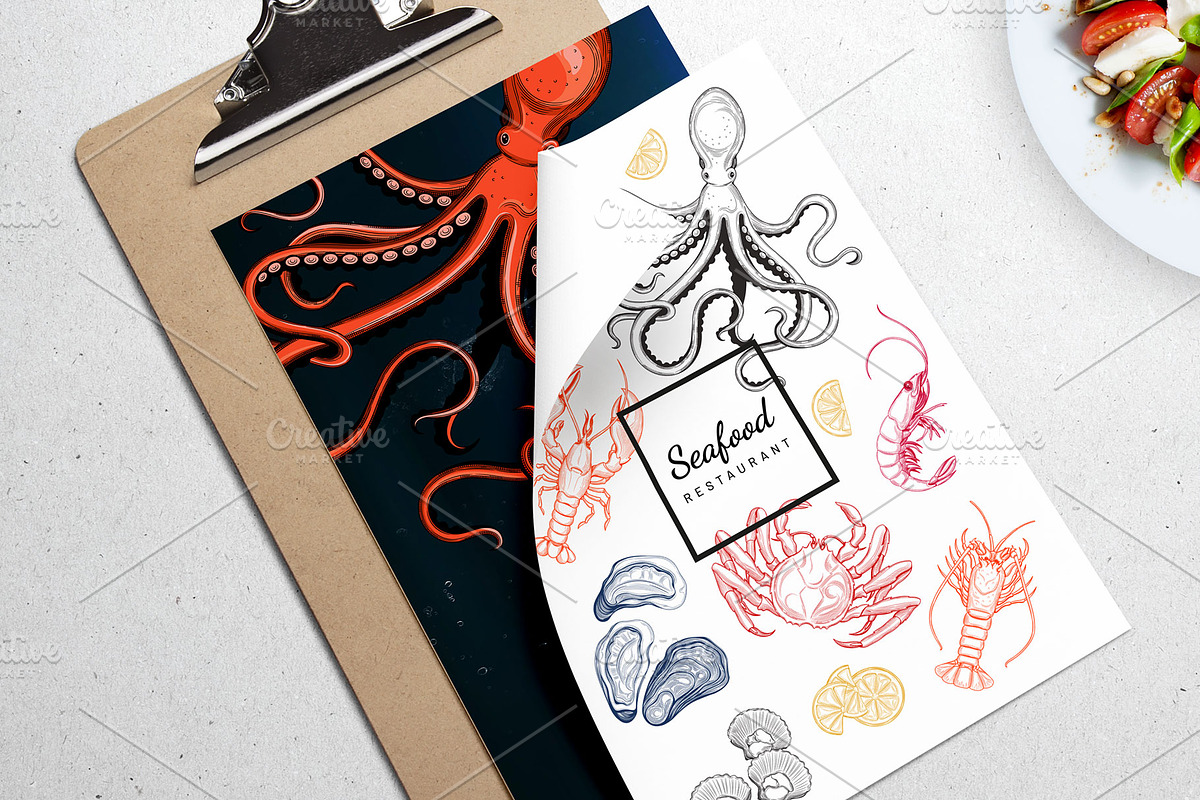Seafood, an Animal Illustration by VitalinaGofman (Photo 7 of 7)