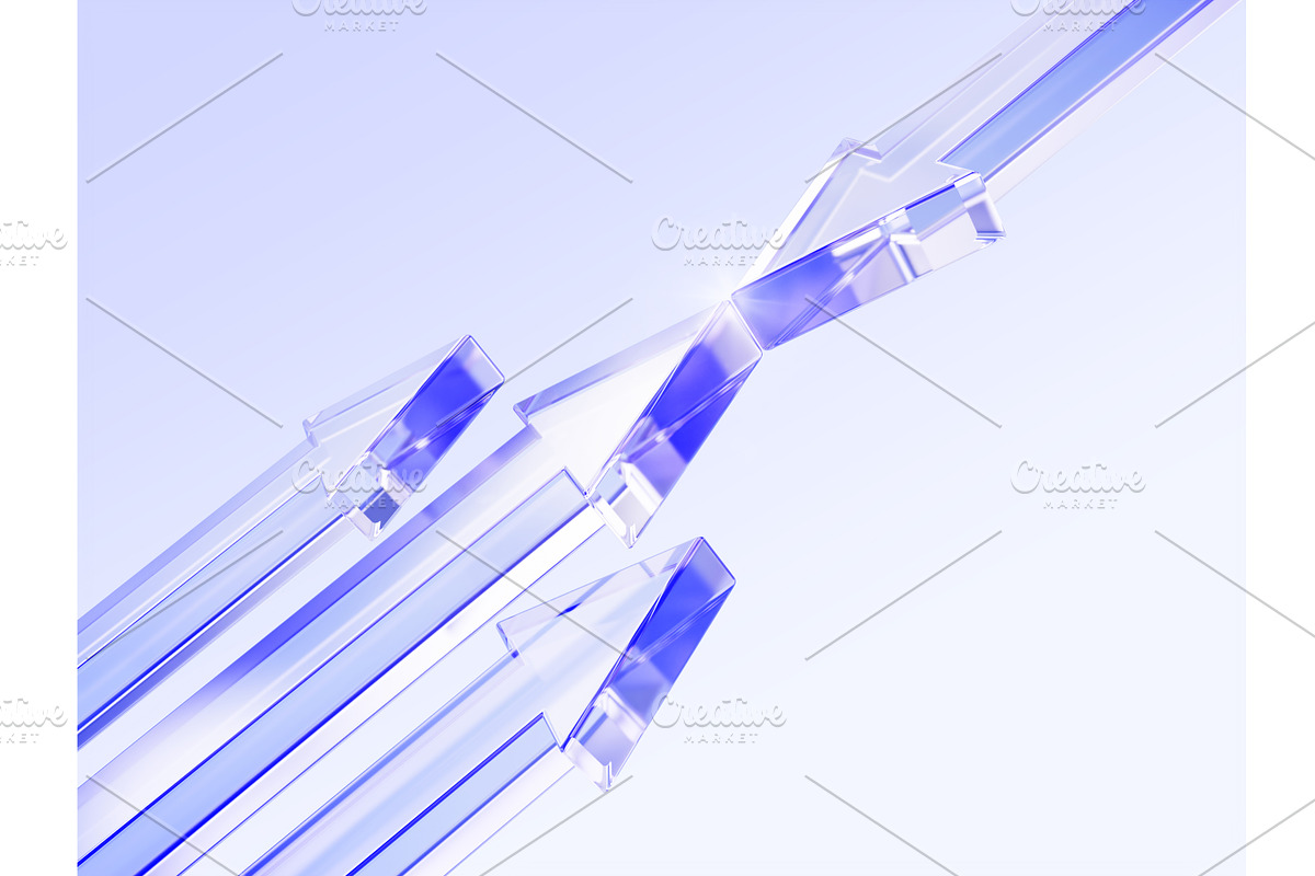 Abstract glass arrows 3D background, a Background Graphic by Marozhkastudio