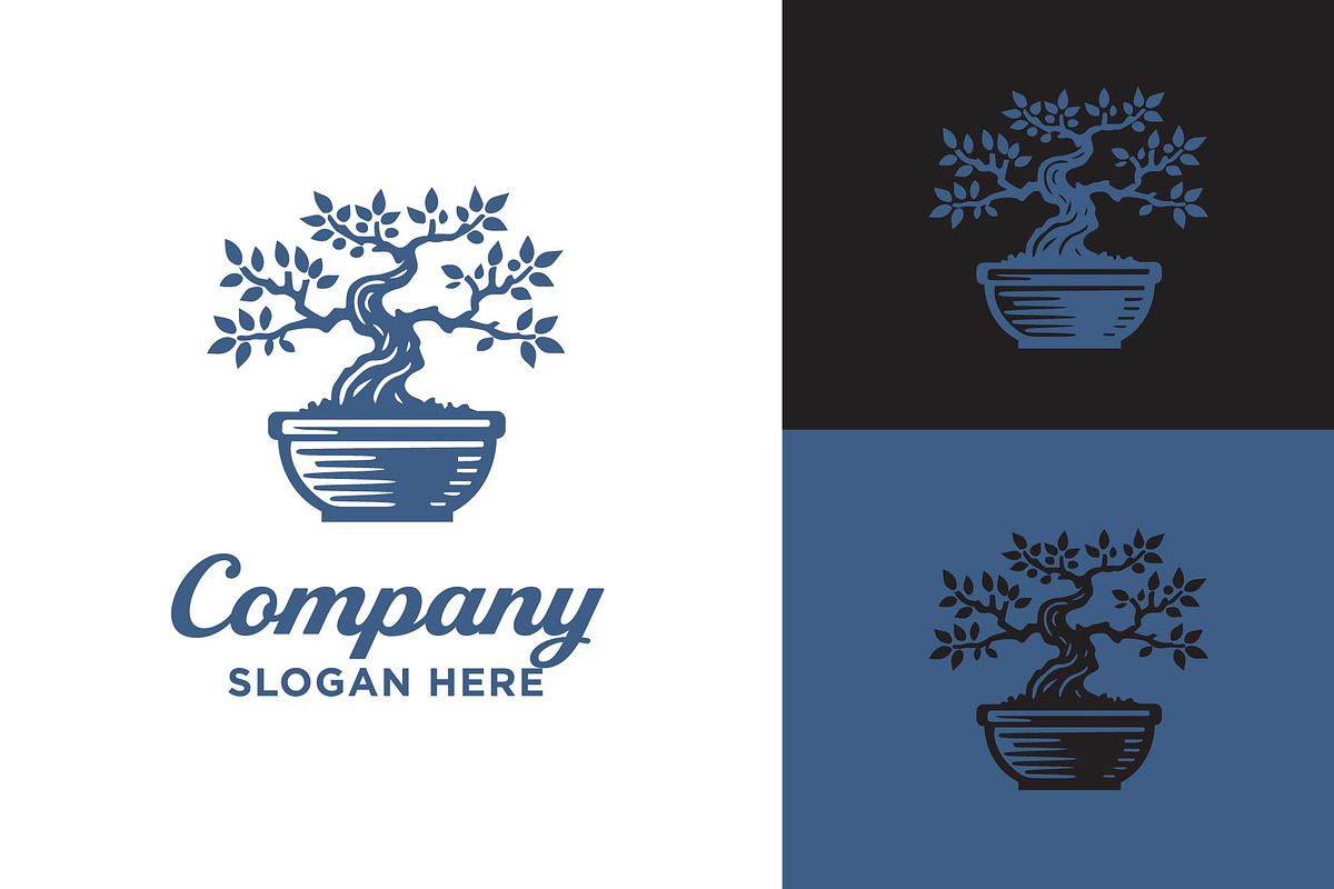 Classic Bonsai Tree On Pot Logo, a Branding & Logo Template by funpixel