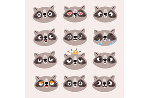 Cute kawaii racoon. Little funny, an Animal Illustration by YummyBuum