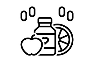 Vitamins fruit black icon, an Outline Icon by Creative priyanka