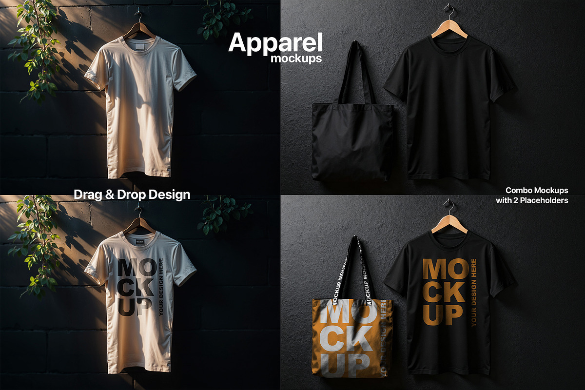 T-Shirt & Tote Bag Mockups Vol. 2, a Shirt Mockup by BMACHINA Labs. (Photo 4 of 6)