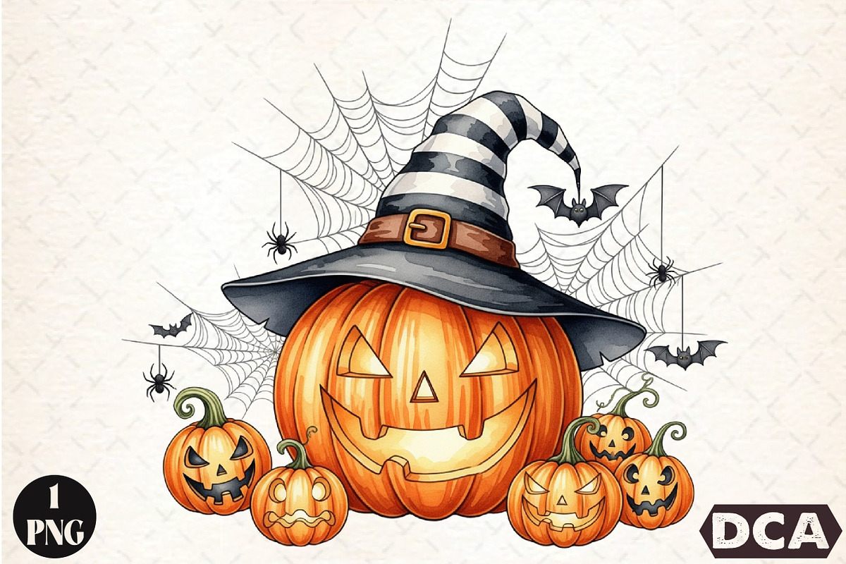 Halloween Fall Sublimation PNG, an Illustration by DreamCafeArt (Photo 1 of 7)