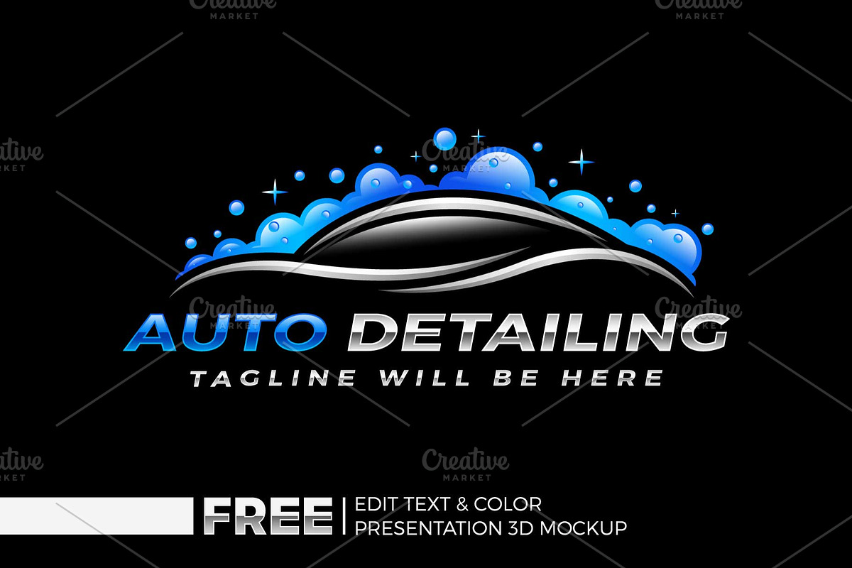 Auto Detailing Logo, Car Wash Logo, a Branding & Logo Template by Nahid Hasan Nilim (Photo 1 of 6)