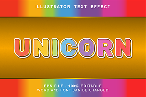 Unicorn Text Effect Editable