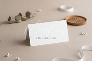 Aesthetic Beige Place Card Mockup, a Product Mockup by TatiMockup (Thumbnail 1 of 5)