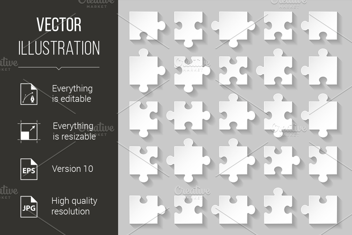 Puzzle set, a Graphic by DvargShop