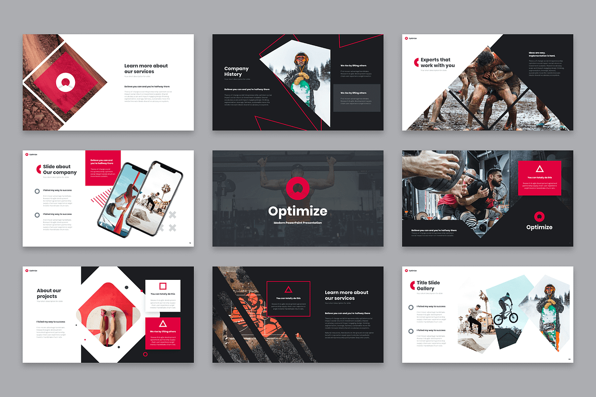 Optimize Modern Powerpoint Template, a Presentation Template by Reshapely (Photo 3 of 14)