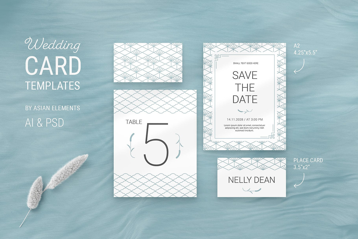 Elegant Wedding Stationery Templates, a Stationery Template by AsianElements (Photo 4 of 10)