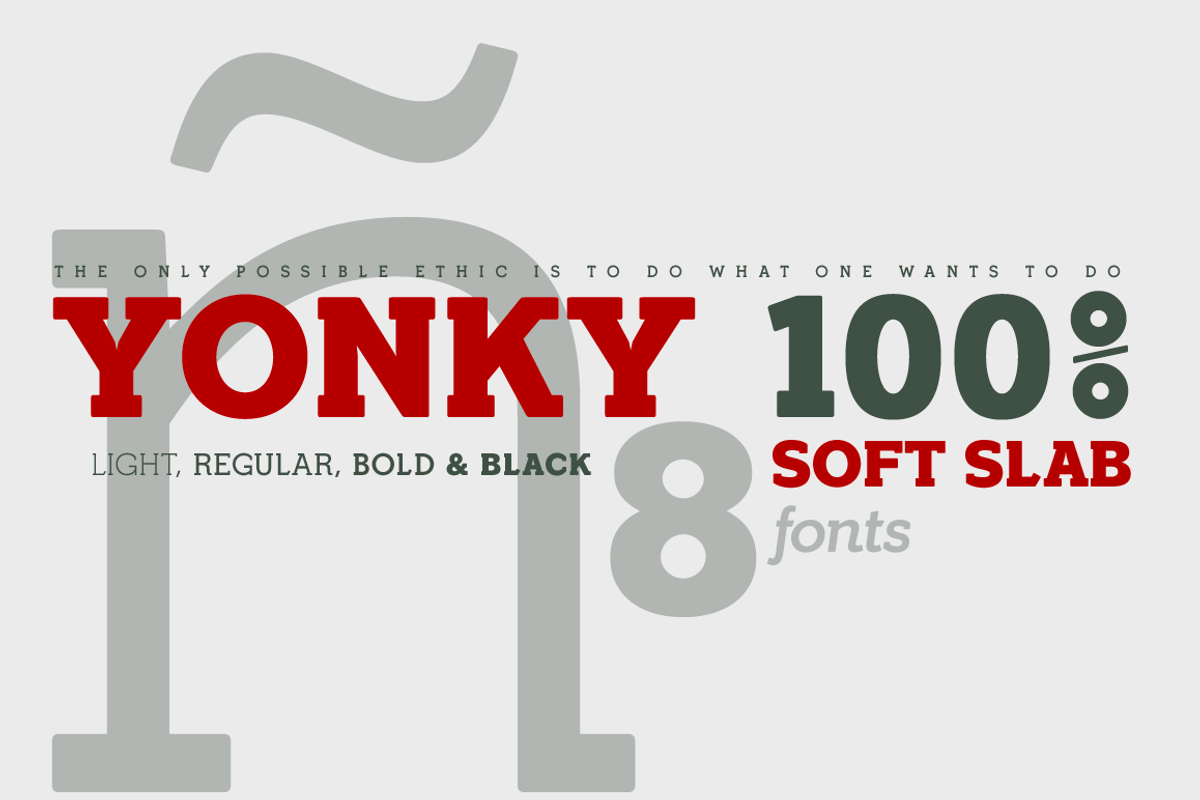 Yonky Slab -8 fonts- 34% off preview 2
