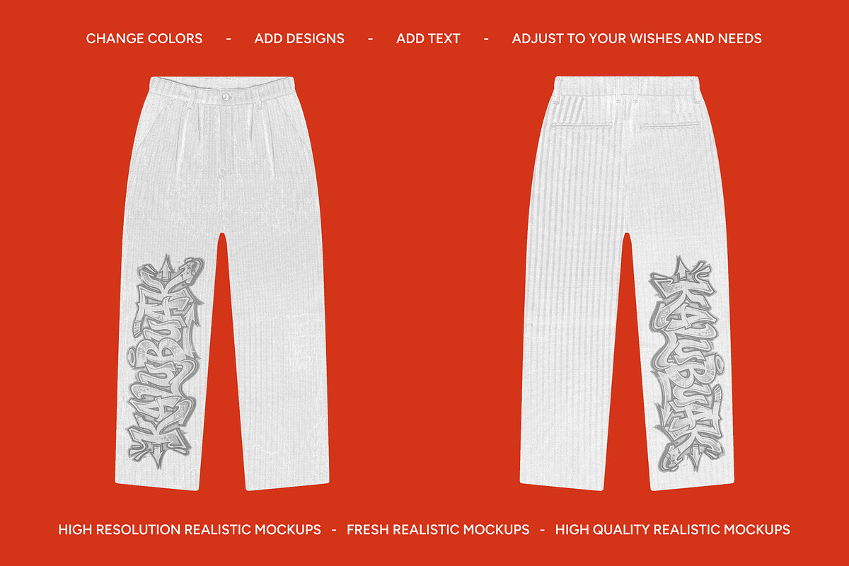 Realistic Streetwear Bundle 100, a Bottom Mockup by AtelierDuVow (Photo 7 of 10)