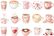 Valentine's Day Coffee Cup Clipart, an Illustration by Designking (Thumbnail 3 of 5)